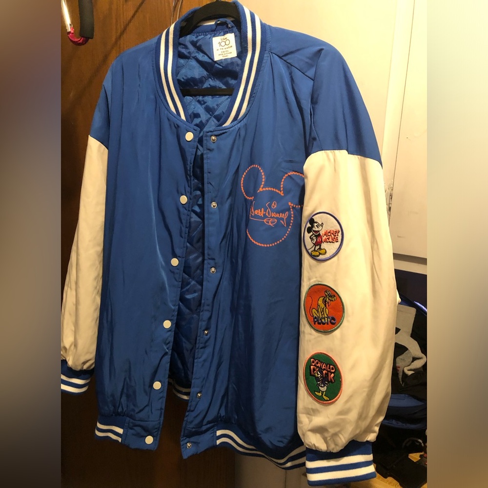 🎠Disney Varsity Jacket with Character Patches- 136A $120  or $100 w/offer